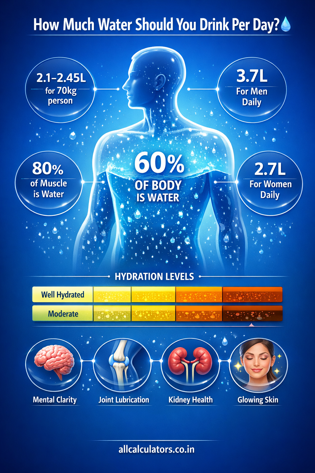 Daily Water Intake Calculator – Calculate Your Hydration Needs Instantly